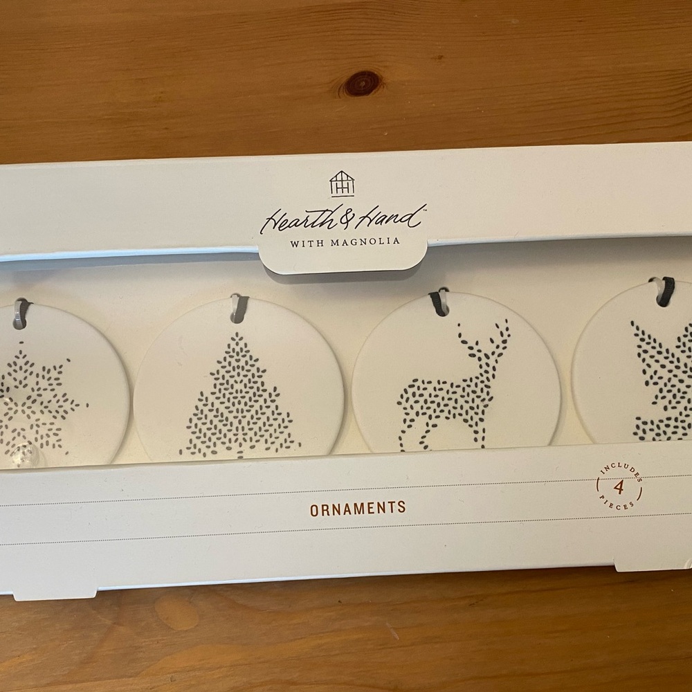 Hearth & Hand White and Black Holiday Ornaments